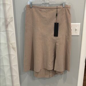 Halston Heritage Taupe Ultrasuede Skirt size 10 NWT